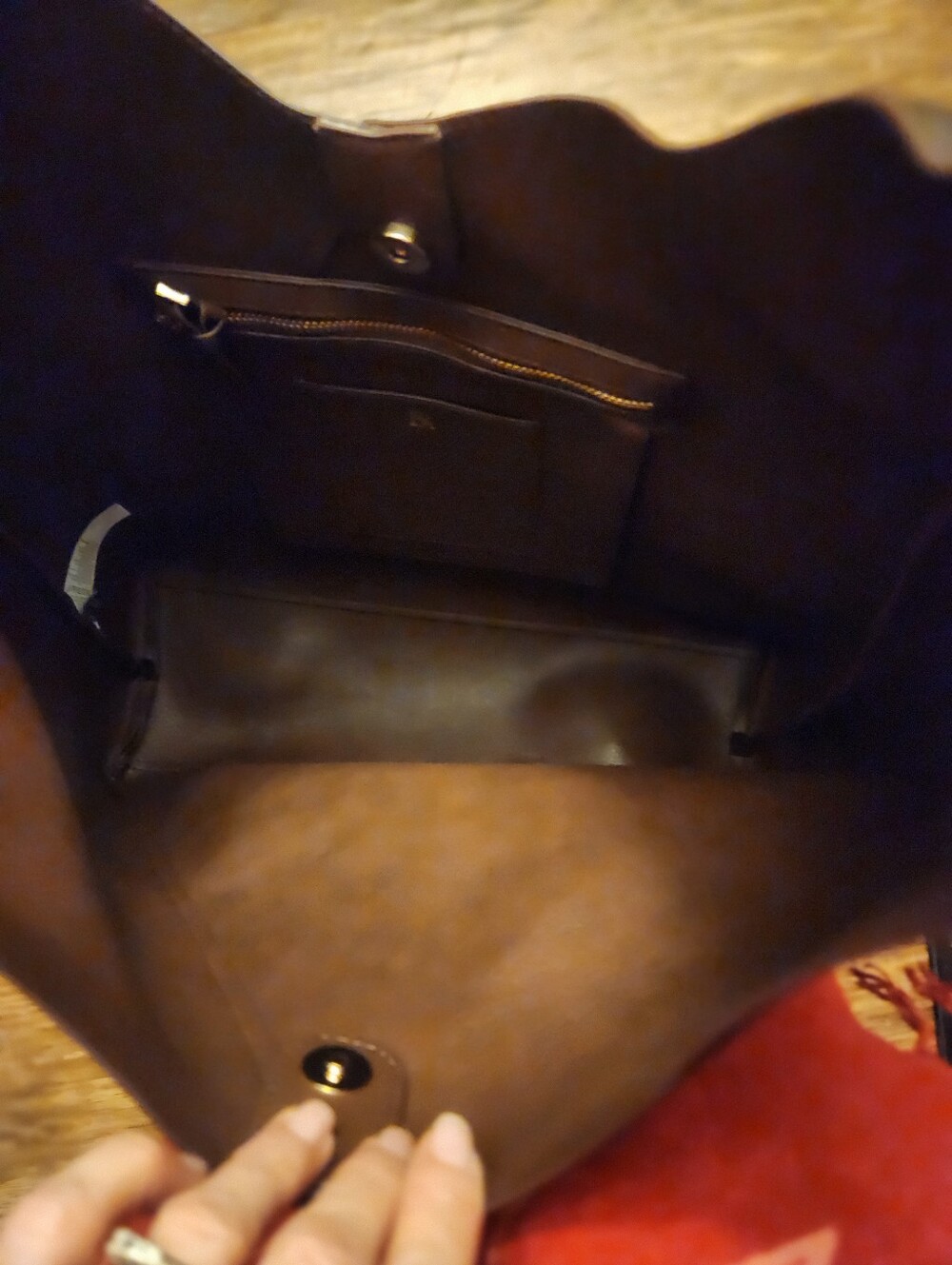 Banana Republic Dark Brown Faux Suede/Leather Hobo Bag - Picture 9 of 10